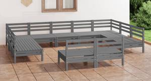 Garten-Lounge-Set Grau - Massivholz - Holzart/Dekor - 64 x 63 x 64 cm