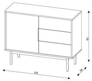 Sideboard VIVA SB104 1D3D Weiß