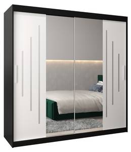 Armoire à portes coulissantes york 1 Noir - Blanc - Largeur : 200 cm - 2 porte