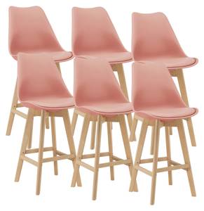 Lot de 6 Tabourets de Bar Lublin Rose foncé