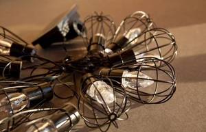 Käfigartige LED-Solar Lichterkette KENY Schwarz - Kunststoff - 1 x 1 x 380 cm