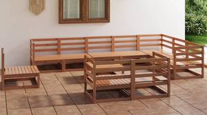 Garten-Lounge-Set (11-teilig) 3009836-1 Braun - Massivholz - Holzart/Dekor - 70 x 30 x 70 cm