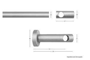 Gardinenstange Pandri 1 lfg. Rotbraun - Holz - Breite: 480 cm