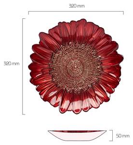 Rote Sonnenblume Schüssel Rot - Glas - 32 x 5 x 32 cm