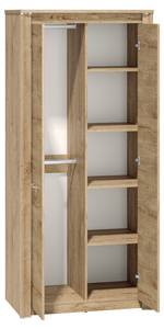 Kleiderschrank LUIS Braun - Holzwerkstoff - 92 x 202 x 55 cm