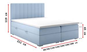 Boxspringbett ROLI Schwarz - Breite: 140 cm - H4