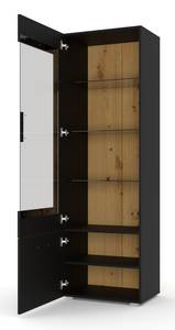 Vitrinenschrank ANETTE 60x44x190 Beige - Schwarz - Holzwerkstoff - Kunststoff - 60 x 190 x 44 cm