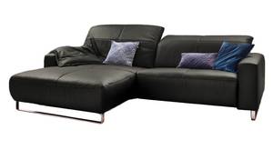 Ecksofa mit Sitztiefenverstellung YORK Armlehne davorstehend links - Ecke davorstehend links - Silber