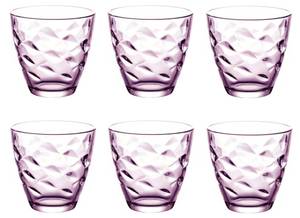 Wasserglas Flora 6er Set Pink - Naturfaser - 2 x 9 x 9 cm