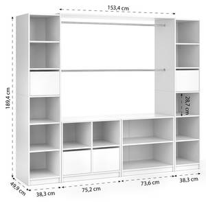 Kleiderschrank Visit 29003 Weiß - Holzwerkstoff - 225 x 189 x 50 cm