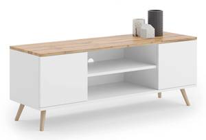 TV-Schrank mit 2 Türen und 1 Weiß - Holzwerkstoff - 155 x 137 x 40 cm