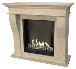 Kreta Ethanol-Kamin Classic Weiß - Stein - 120 x 110 x 54 cm