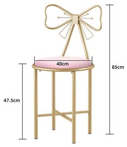 Schminktisch Polsterstuhl Sitzhocker Gold - Metall - Textil - 40 x 85 x 40 cm