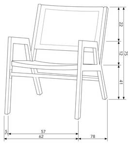 Gartenstuhl Pem 2er Set Beige - Metall - 62 x 75 x 78 cm