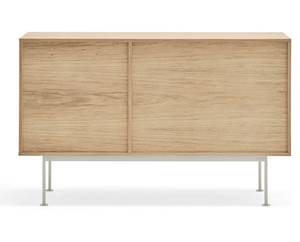 Buffet design Yoko Blanc - En partie en bois massif - 128 x 80 x 45 cm