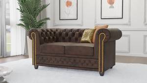 Sofa Ingrid 2-Sitzer, Chesterfield Dunkelbraun