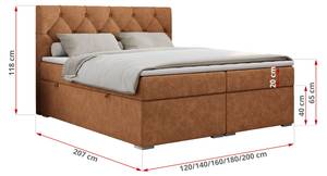 Boxspringbett ALDA Breite: 180 cm - H4 - Textil