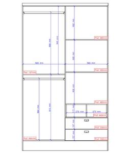 Armoire ODILON Blanc - Bois manufacturé - 46 x 206 x 120 cm