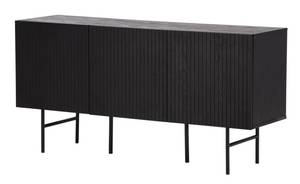 Sideboard Björkön 4 Schwarz - Hochglanz Schwarz