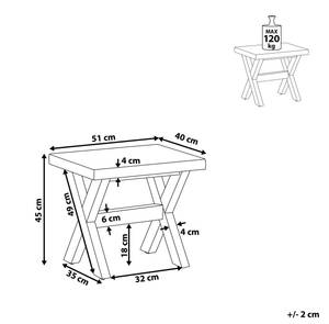 Hocker OLBIA Braun - Weiß - Stein - 51 x 45 x 40 cm