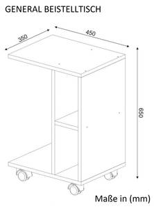 Beistelltisch General Weiß Weiß - Holzwerkstoff - 35 x 65 x 45 cm