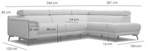 Relax-Ecksofa 3-Sitzer Matera Braun - Ecke davorstehend rechts - Longchair davorstehend rechts - Ottomane davorstehend rechts