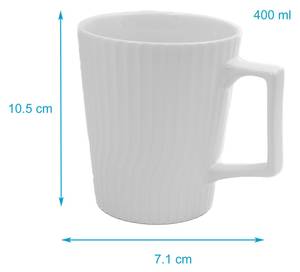 Kaffee Tasse NICO 6er Set Weiß - Keramik - 10 x 11 x 13 cm