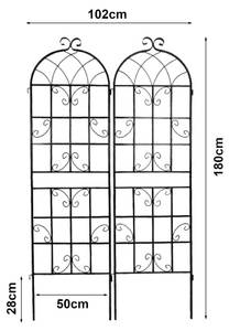 Treillis de jardin set de 2 Barrea Hauteur : 180 cm