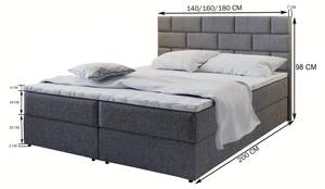 Boxspringbett KERLO Schwarz - Breite: 160 cm