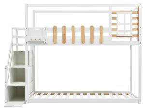 Etagenbett ZHANG AGF20 Weiß - Holzwerkstoff - Massivholz - 97 x 179 x 244 cm