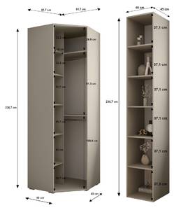 Garderobe Inova 2 Z2 Schwarz - Braun - Weiß - Schwarz