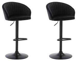 Tabouret de bar DORALIZ Lot de 2 Noir - Textile - 52 x 105 x 54 cm