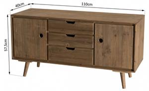 Buffet ANDREW Braun - Holz teilmassiv - 40 x 57 x 110 cm