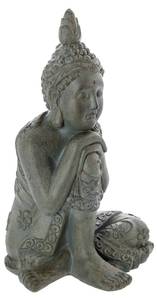 Statuette BOUDDHA sitzend Grau - Stein - 21 x 55 x 34 cm