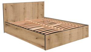 Bett mit Bettkasten ELPHEGE Grau - Holzwerkstoff - 155 x 87 x 196 cm