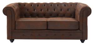 Canapé CHESTERFIELD Marron - Textile - 88 x 72 x 168 cm