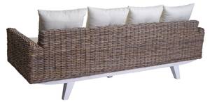 Sofa M32 Weiß - Rattan - Massivholz - 209 x 85 x 78 cm