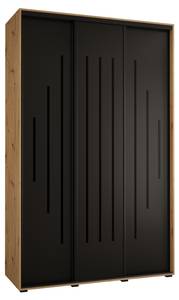 ARMOIRE À PORTES COULISSANTES DAVOS 12 Noir - Imitation chêne - Largeur : 150 cm