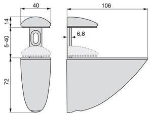Bodenträger Pelícano für Holz- oder Grau - Kunststoff - 14 x 4 x 20 cm