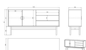 Meuble TV debout STOON Hauteur : 77 cm