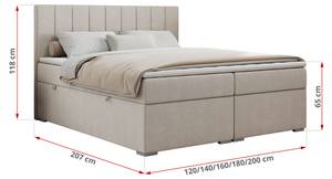 Boxspringbett ALLY Breite: 200 cm - H3 - Textil