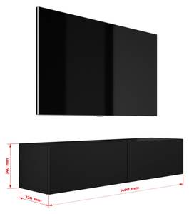 TV-Lowboard Orinoco Schwarz - 140 x 32 cm