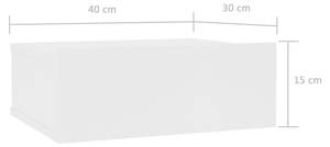 Nachttisch (2er Set) 298766-2 Weiß - Holzwerkstoff - Massivholz - 30 x 15 x 40 cm