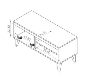 TV-Schrank DUNVOS Weiß - Holzwerkstoff - 100 x 47 x 40 cm