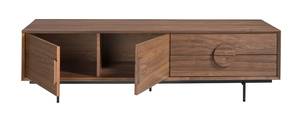 Meuble TV en bois de noyer et acier noir Marron - Bois manufacturé - 180 x 50 x 50 cm