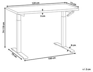 Schreibtisch DESTINES Schwarz - Weiß - 120 x 74 x 72 cm