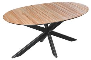 Table à manger Dehli Marron - En partie en bois massif - 180 x 76 x 90 cm