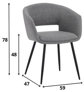 Esszimmerstuhl Don Grau - Textil - 59 x 78 x 55 cm