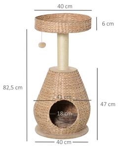 Kratzbaum D30-370 Gelb - Holzwerkstoff - 40 x 83 x 40 cm