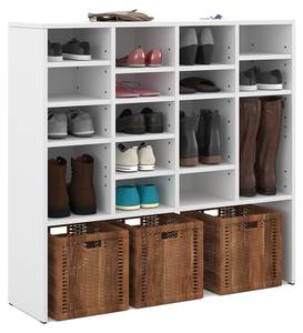 Armoire à chaussures Hermia 32886 Blanc - Bois manufacturé - 104 x 99 x 33 cm